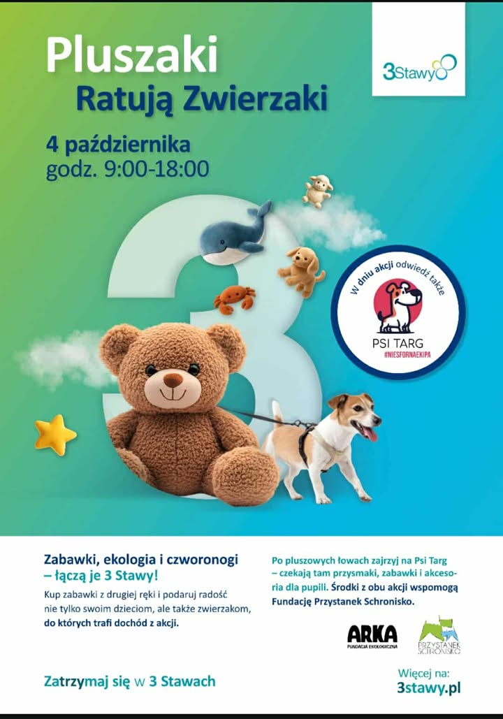 Pluszaki ratują zwierzaki – Kiermasz pluszaków + Psi Targ <3